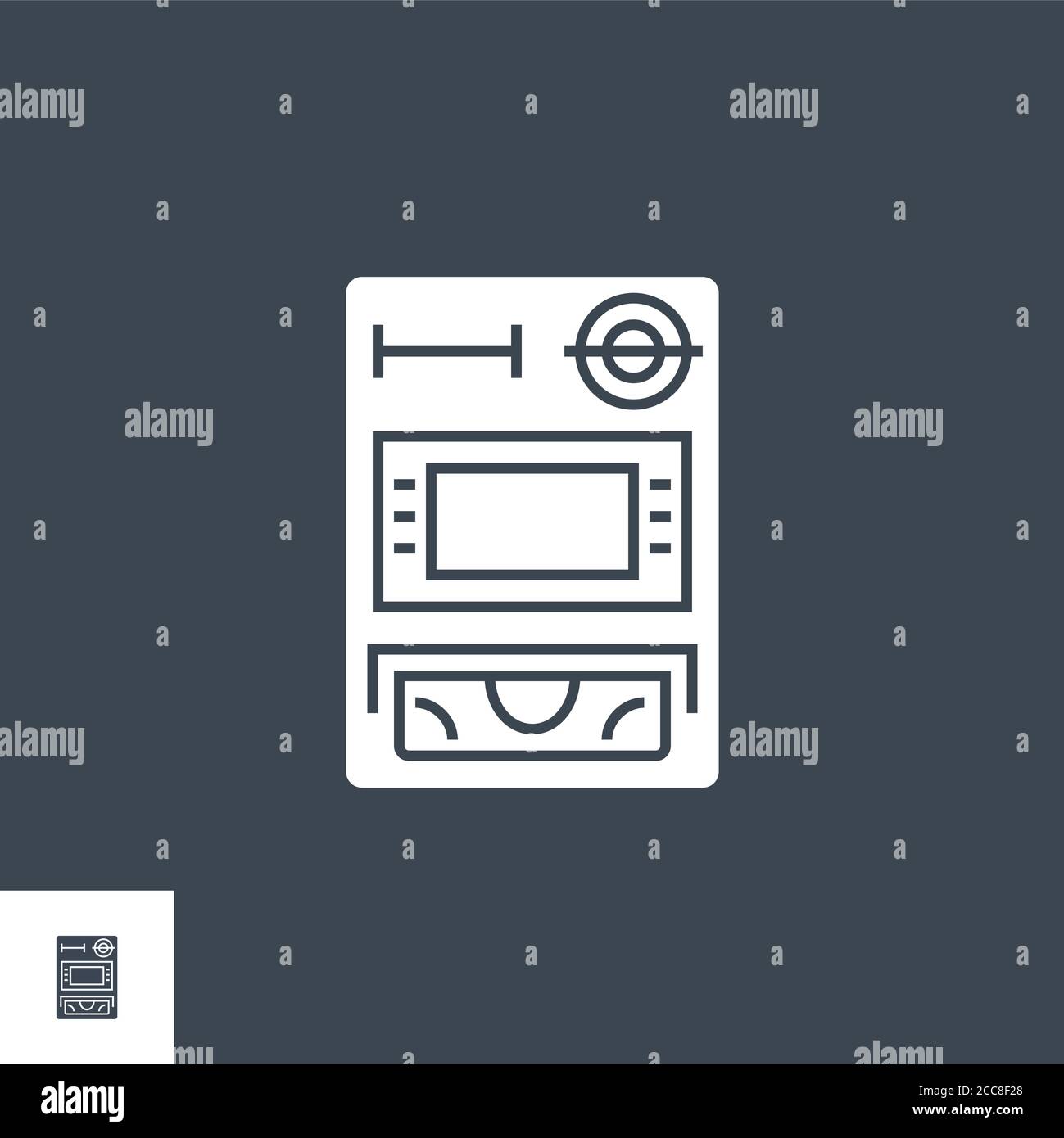 ATM related vector glyph icon. Stock Vector