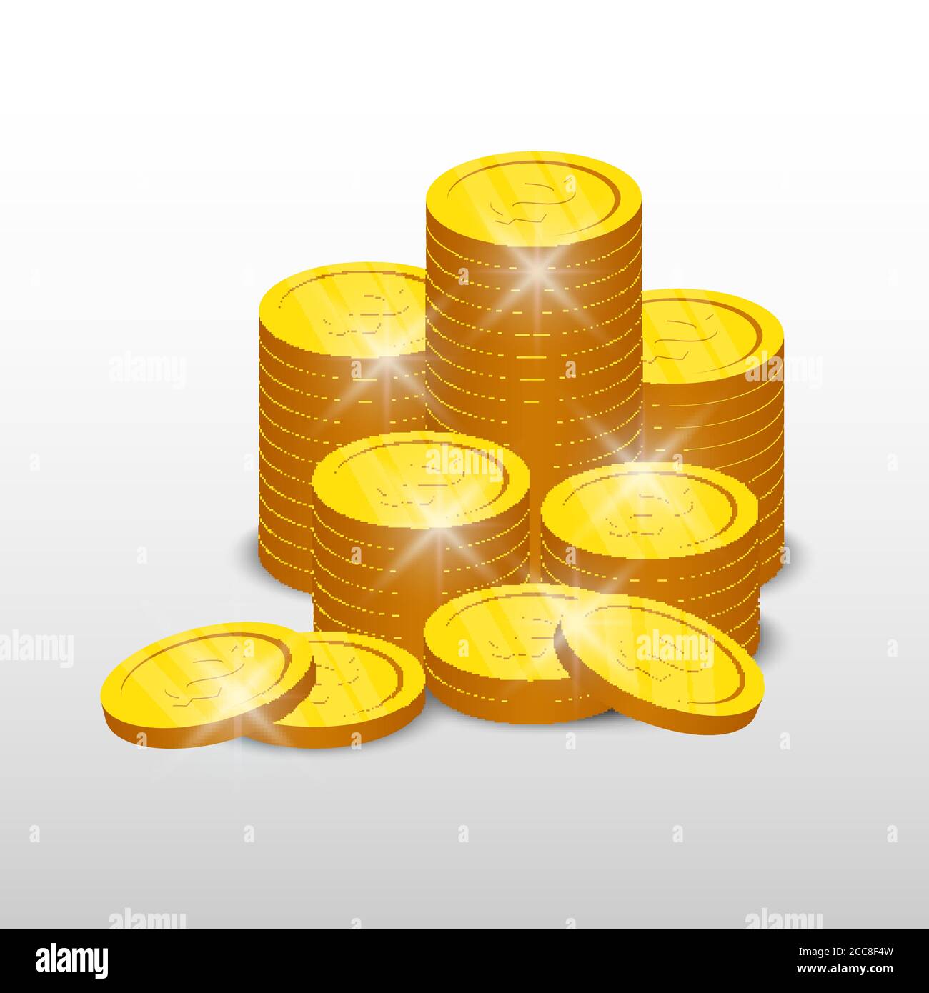 Gold coins isolated on white background, vector illustration Stock ...