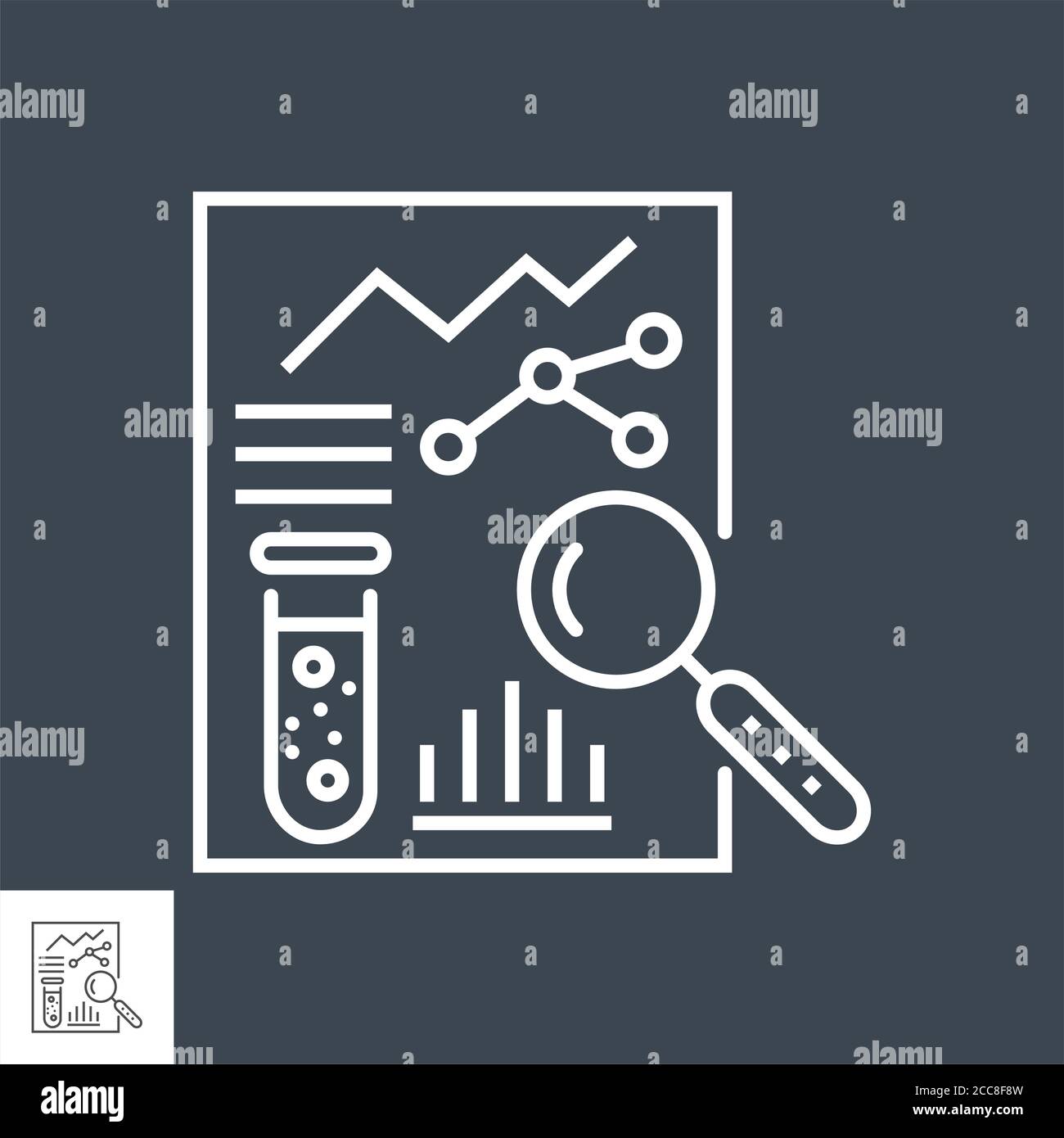 Medical analytics Related Vector Thin Line Icon. Stock Vector