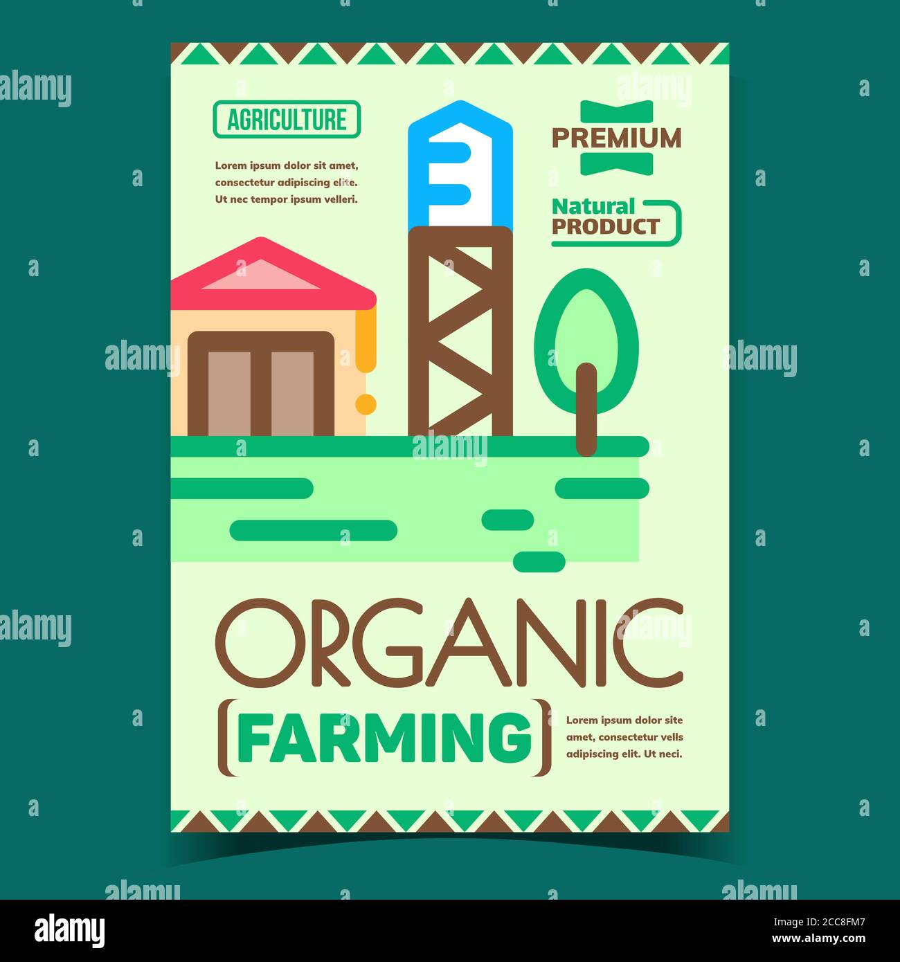 Organic Farming Product Advertising Banner Vector Stock Vector Image ...