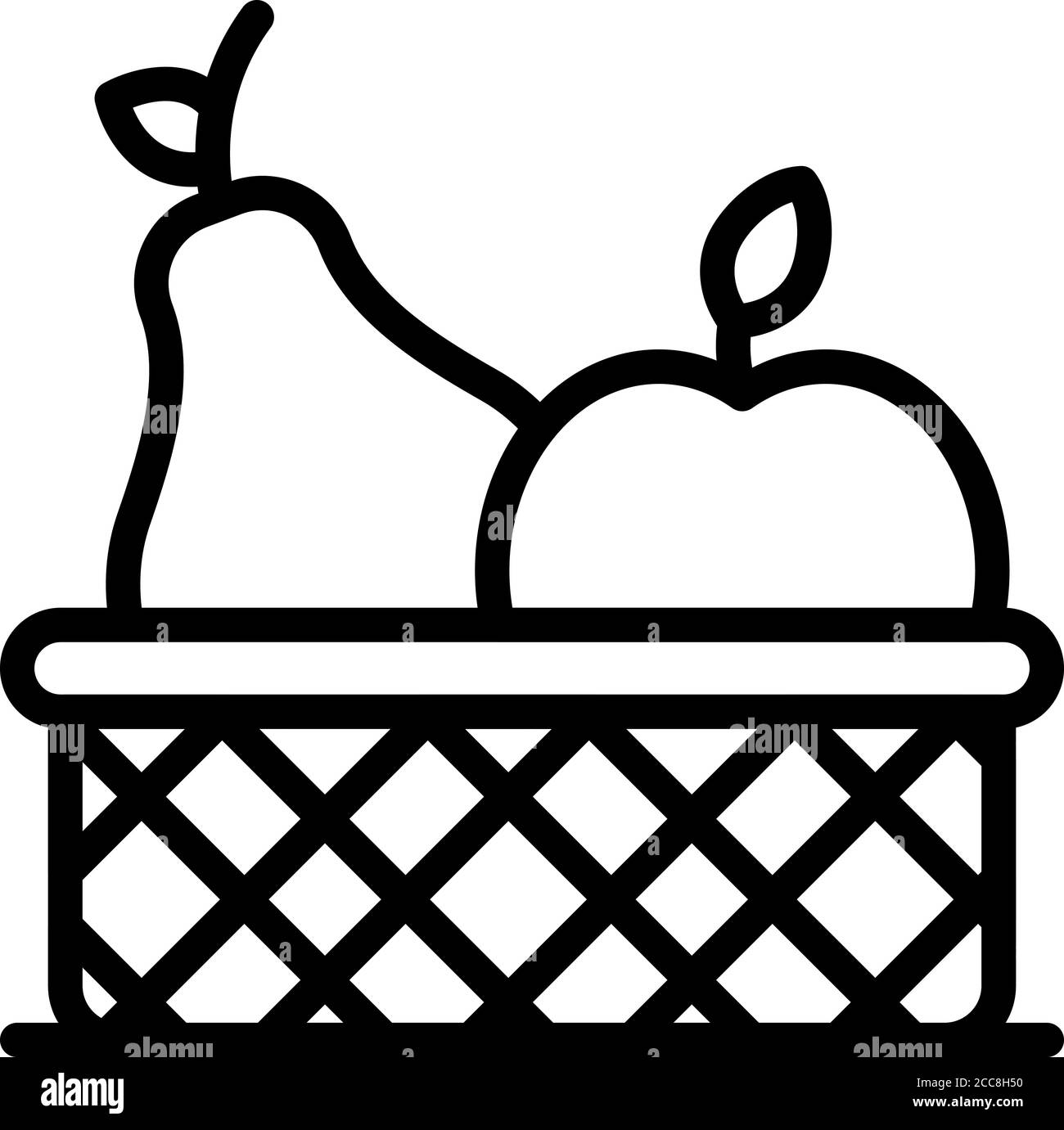Fruit basket icon, outline style Stock Vector Image & Art - Alamy