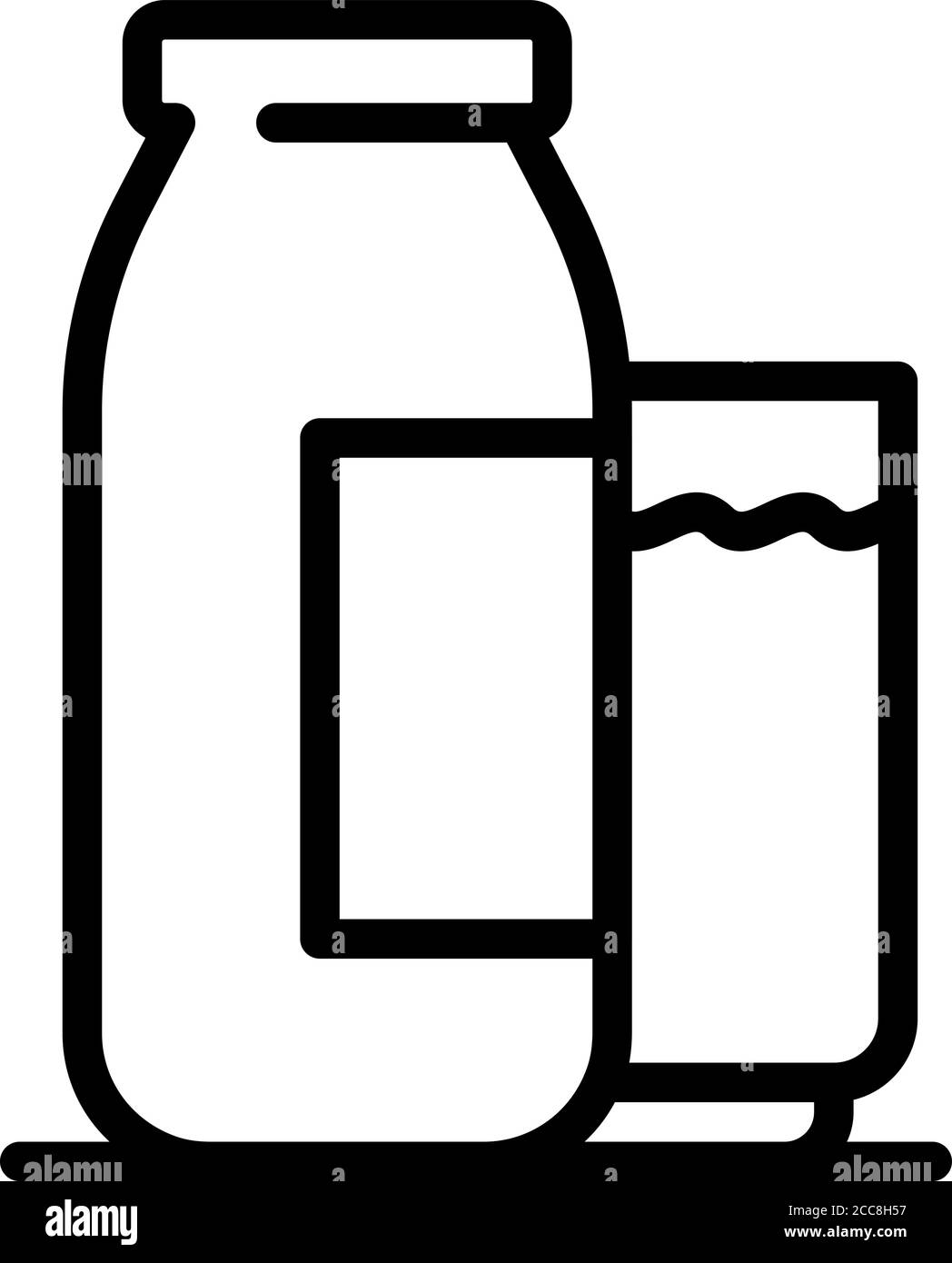 Milk glass and bottle icon, outline style Stock Vector Image & Art Alamy
