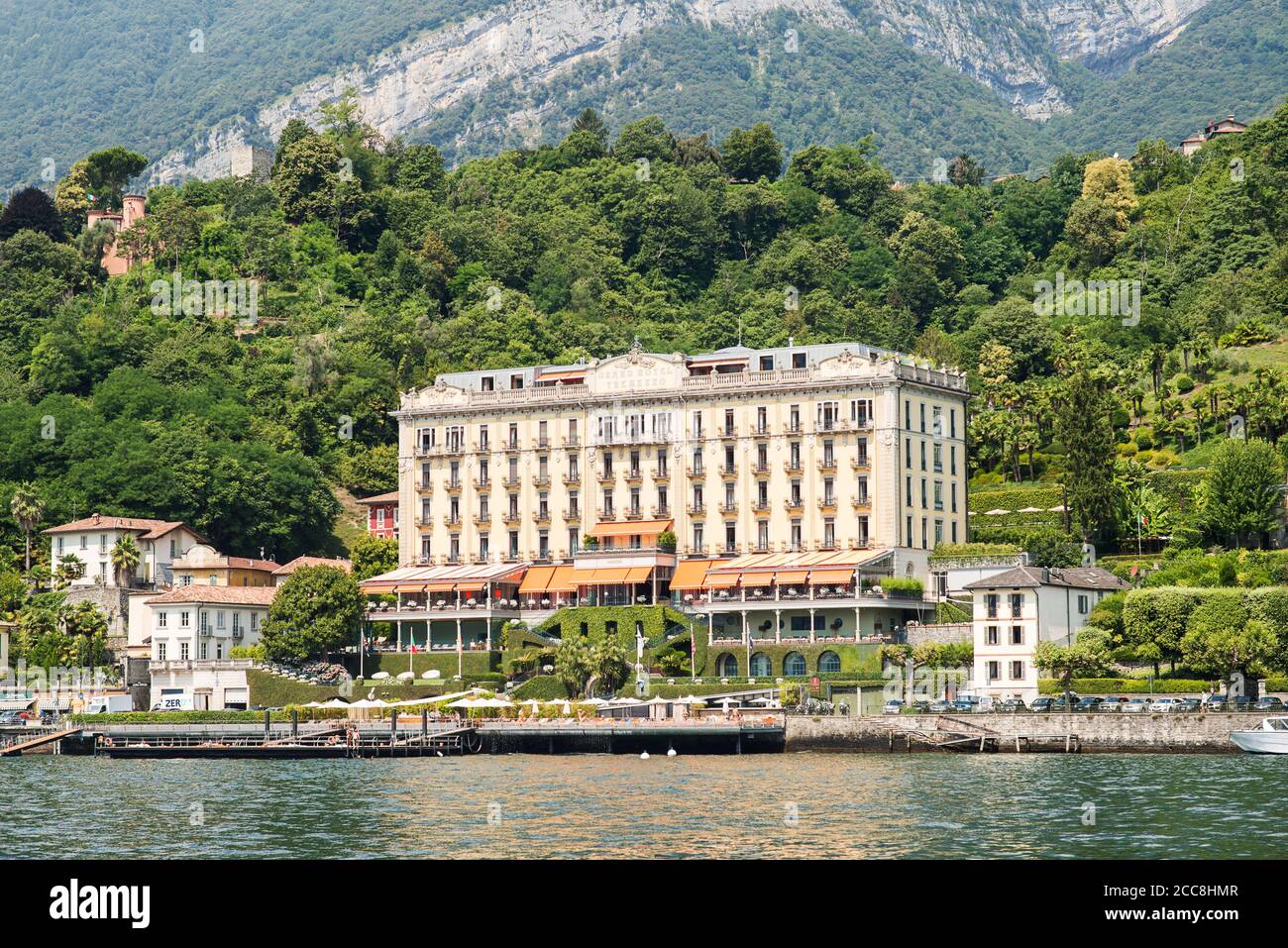 Tremezzo. Italy - July 19, 2019: Grand Hotel Tremezzo From the Lake Como. Stock Photo