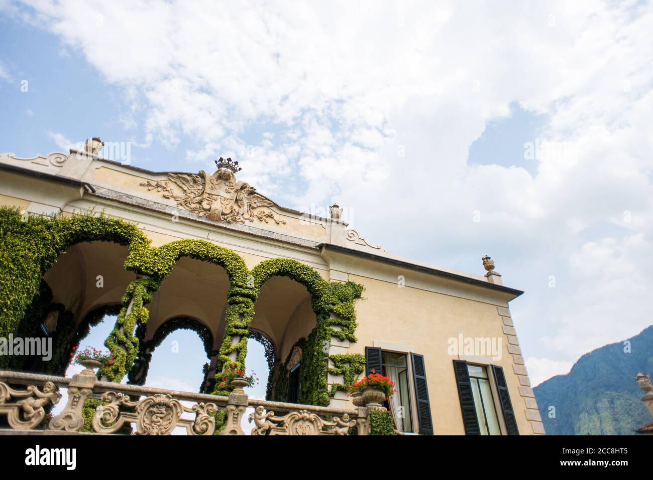 Villa Balbianello. Lake Como. Italy - July 19, 2019: Exteriors of Villa del Balbianello on lake Como. Italy. Stock Photo