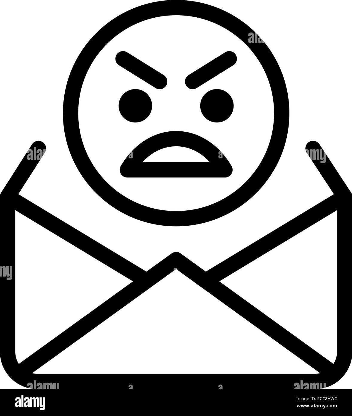 Threaten letter icon, outline style Stock Vector
