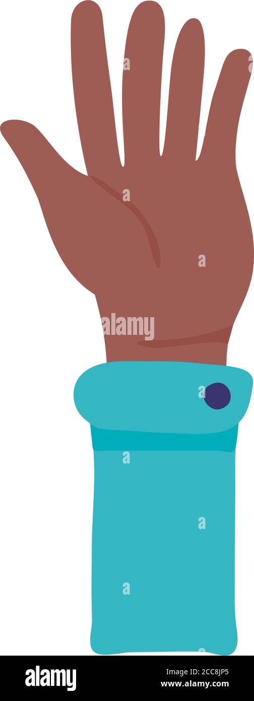afro hand human stop protesting flat style icon vector illustration ...