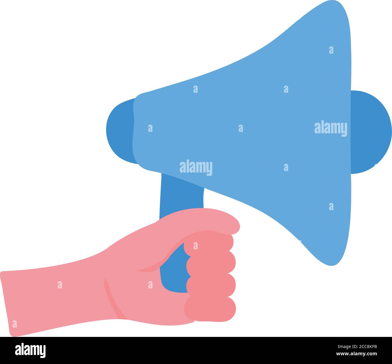 hand human protesting with megaphone flat style icon vector ...