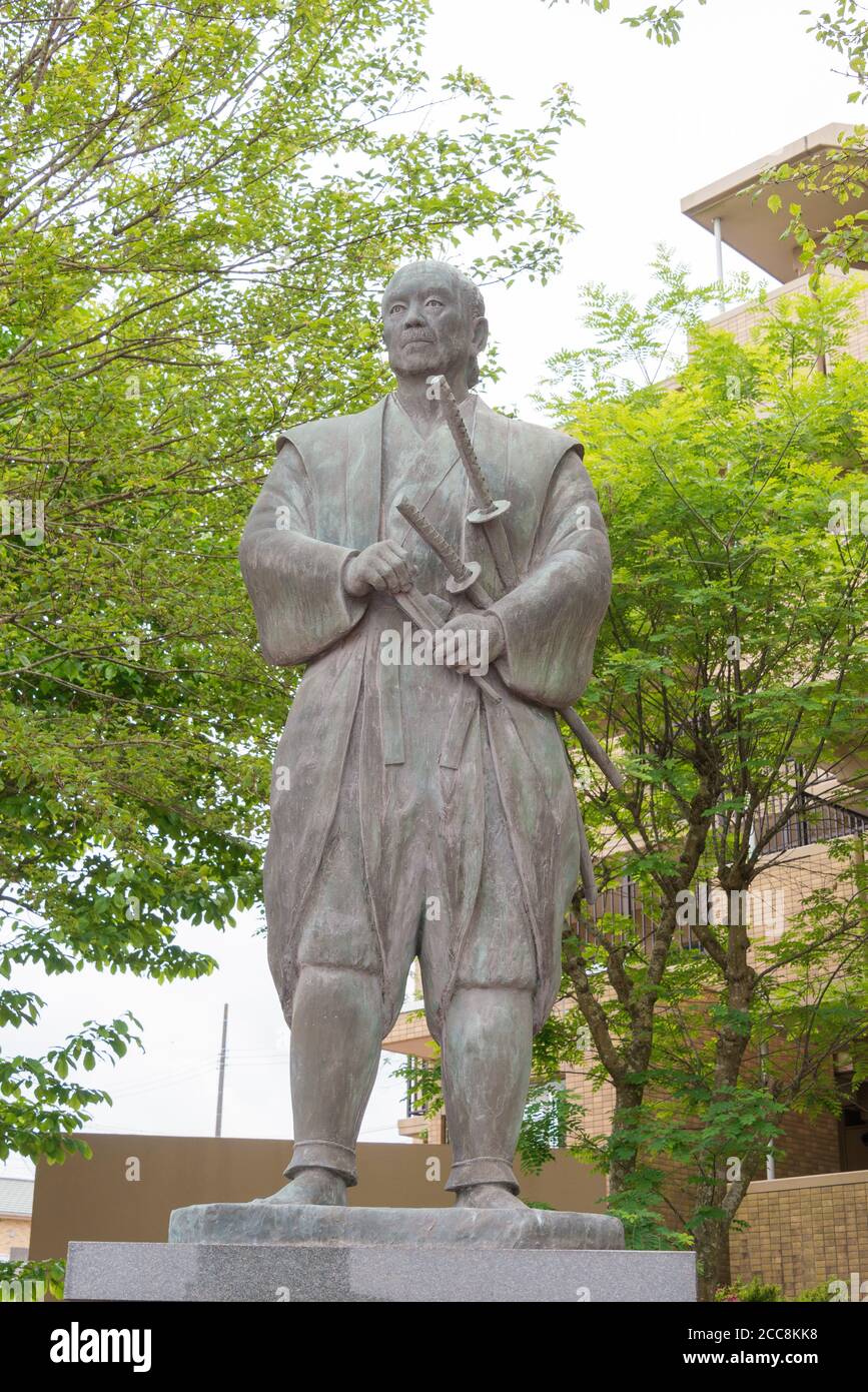 Tsukahara Bokuden Statue in Kashima, Ibaraki Prefecture, Japan