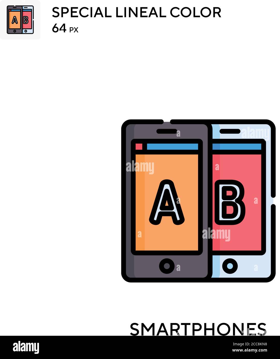 Smartphones Special lineal color vector icon. Illustration symbol ...