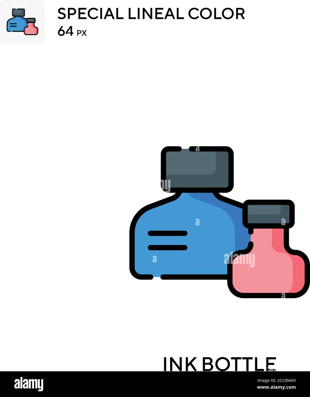 Ink bottle Special lineal color vector icon. Illustration symbol design ...