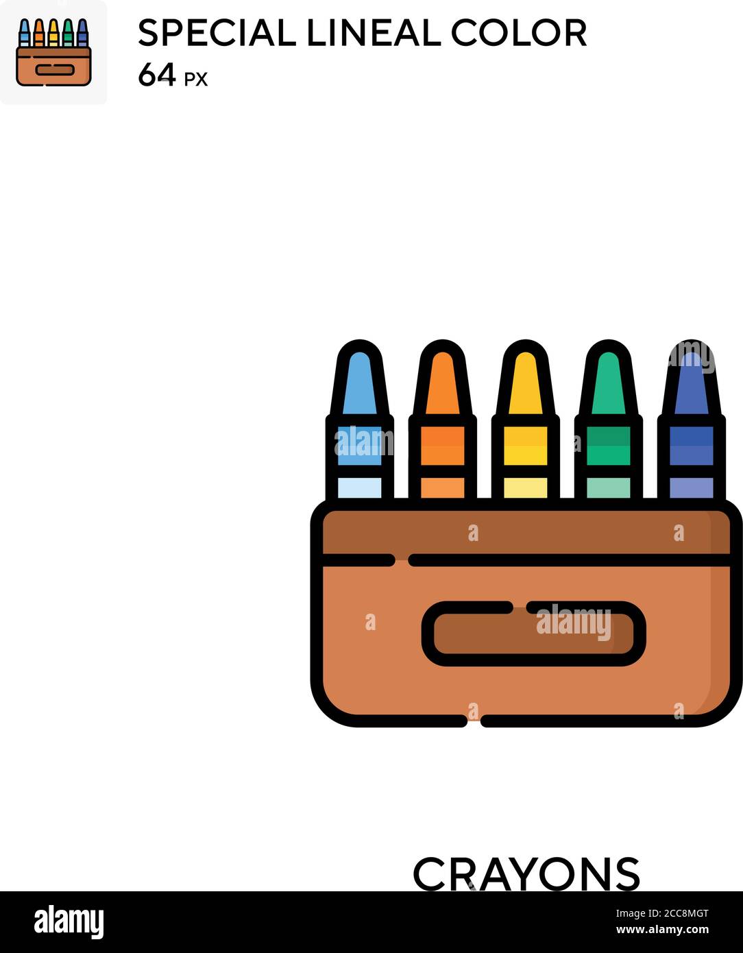 Crayons Special lineal color vector icon. Illustration symbol design ...