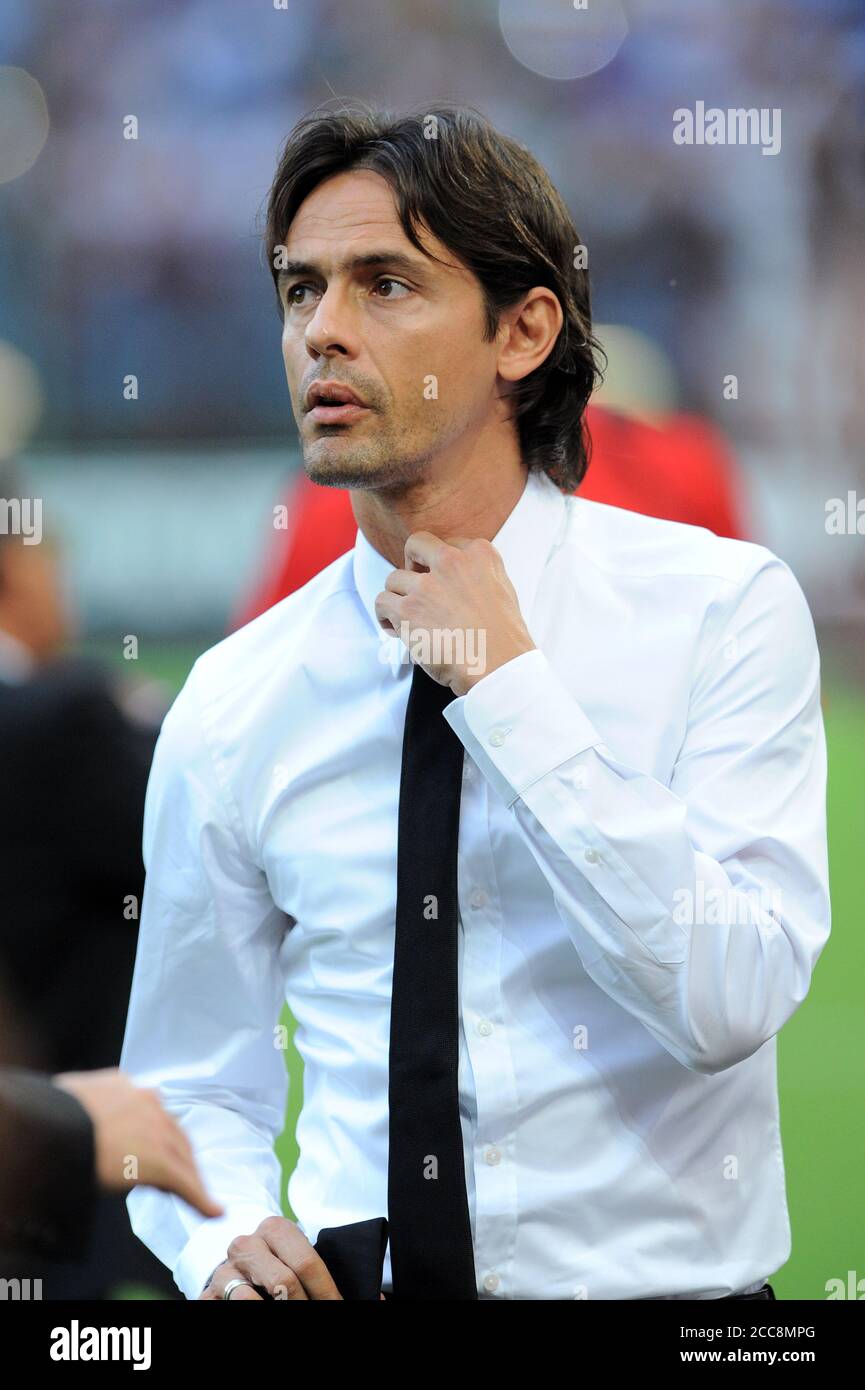 Milan, Italy, 29 August 2009, 'G.MEAZZA SAN SIRO' Stadium, Soccer Championship Seria A 2009/2010, AC Milan - FC Inter: Filippo Inzaghi before the match Stock Photo