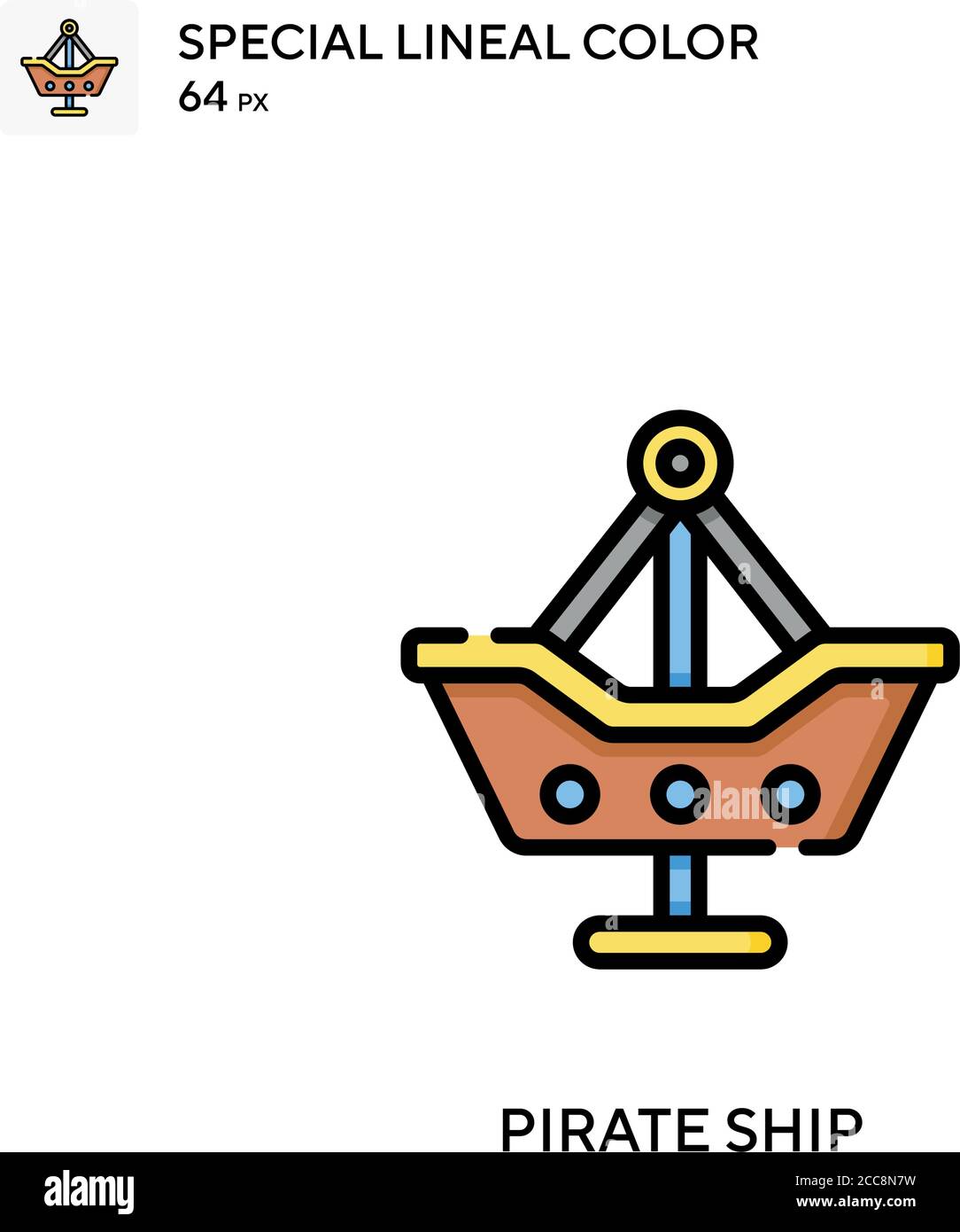 Pirate ship Special lineal color vector icon. Illustration symbol ...