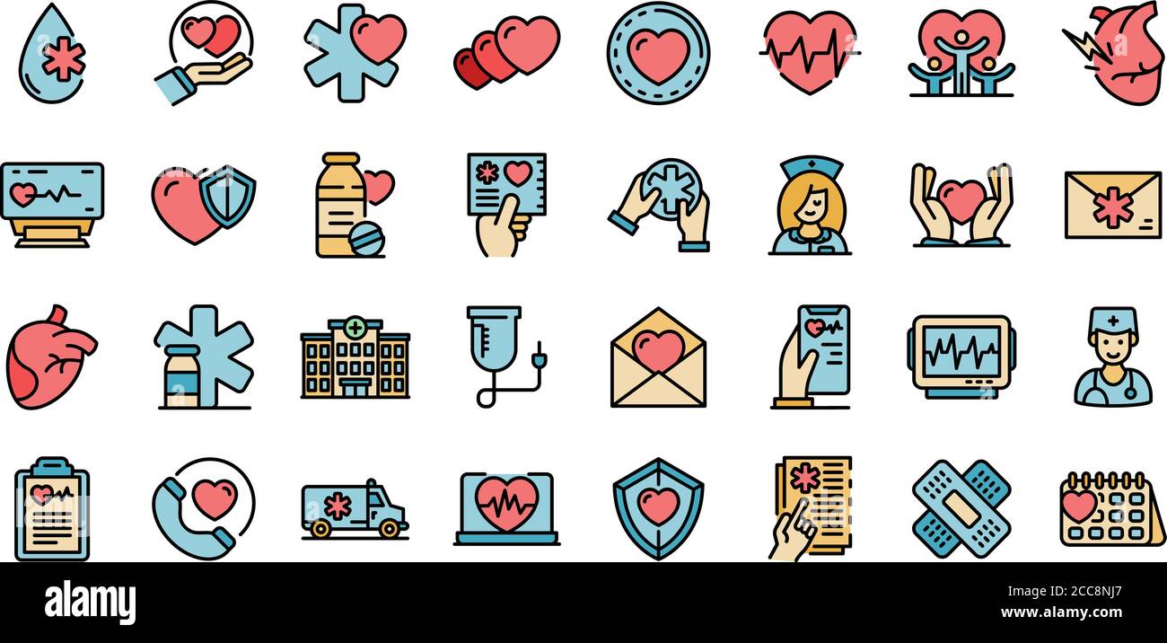 Cardiologist icons set vector flat Stock Vector Image & Art - Alamy