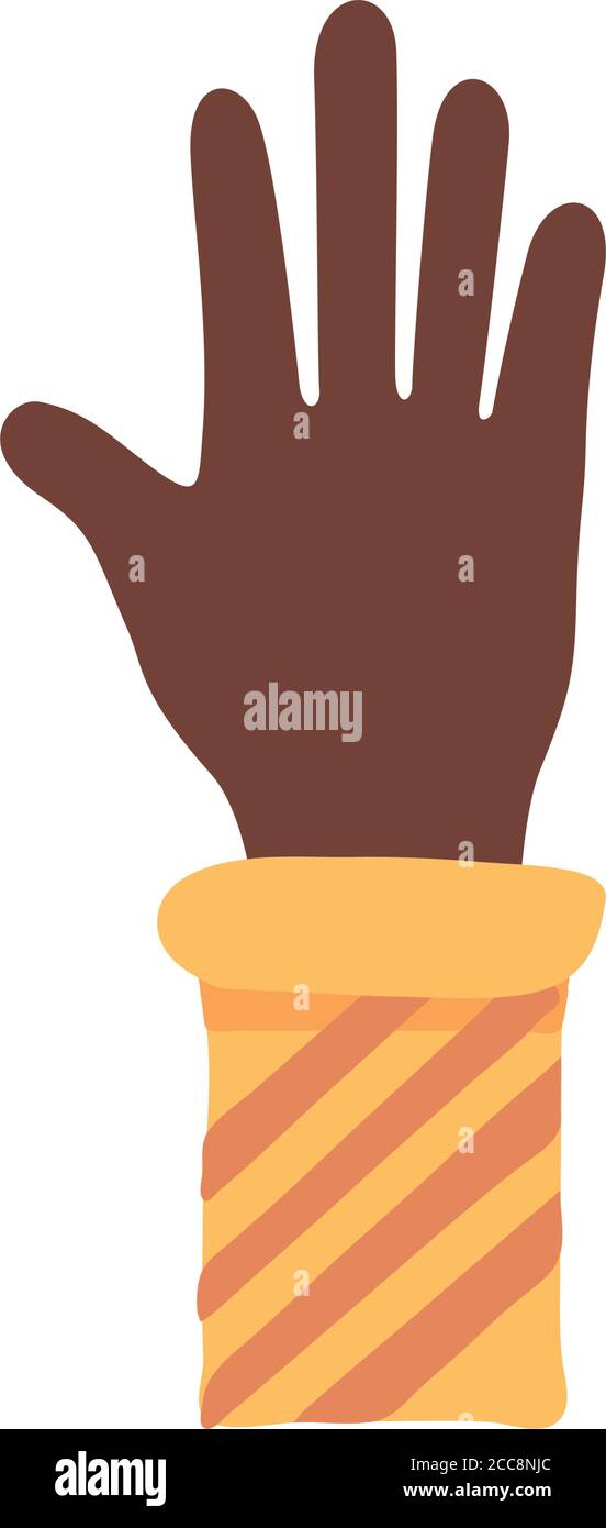 afro hand human stop protesting flat style icon vector illustration ...