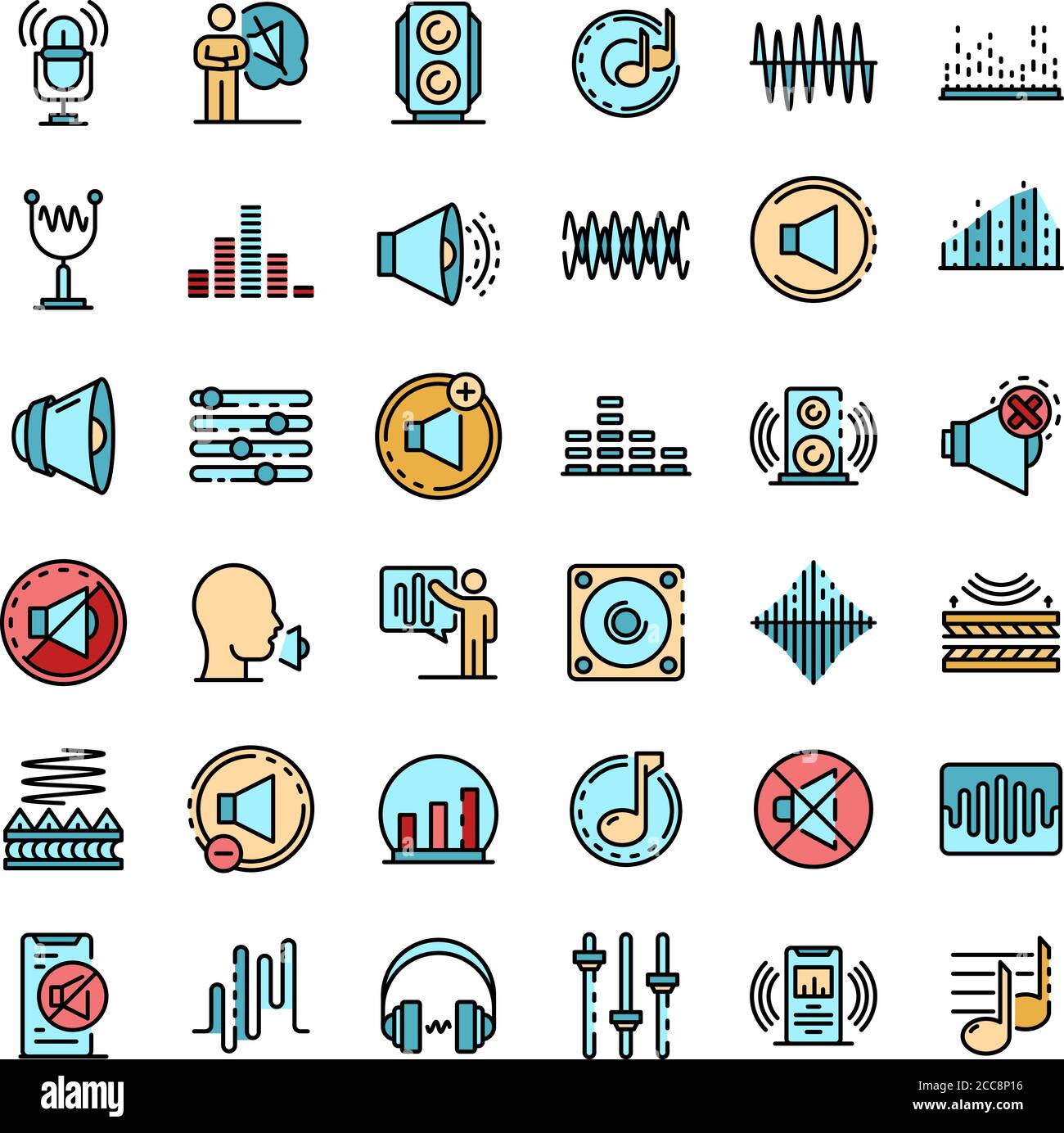 Acoustics icons set vector flat Stock Vector Image & Art - Alamy