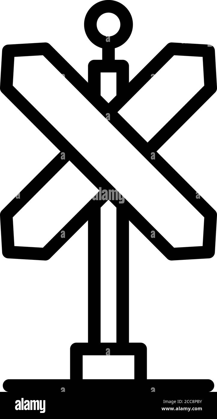 Railroad indicator icon, outline style Stock Vector