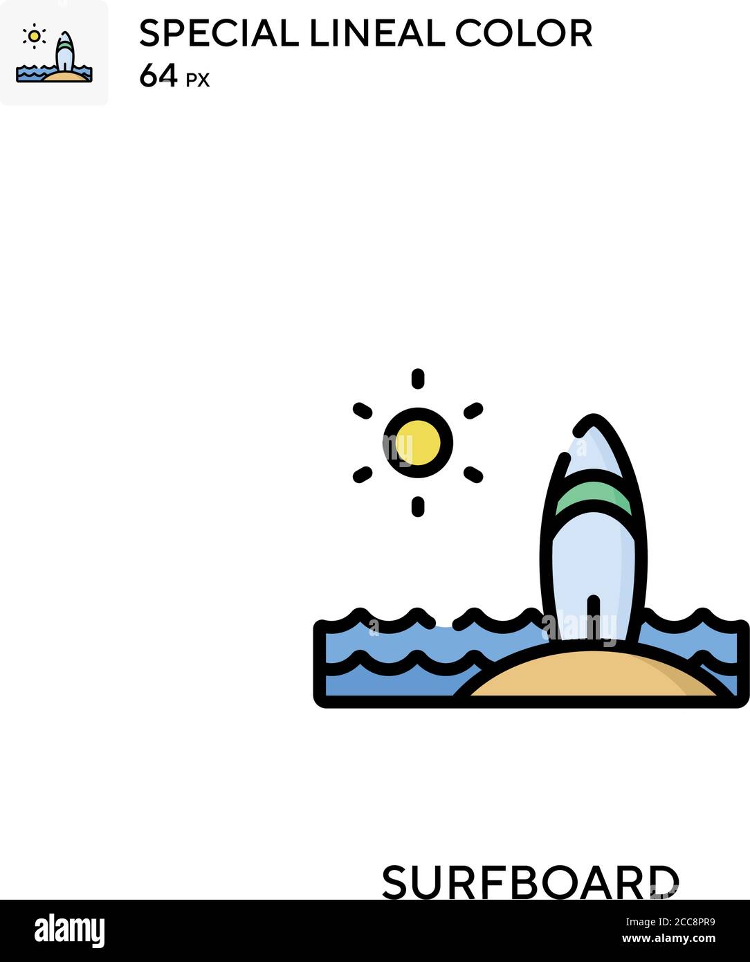 Surfboard Special lineal color vector icon. Illustration symbol design ...