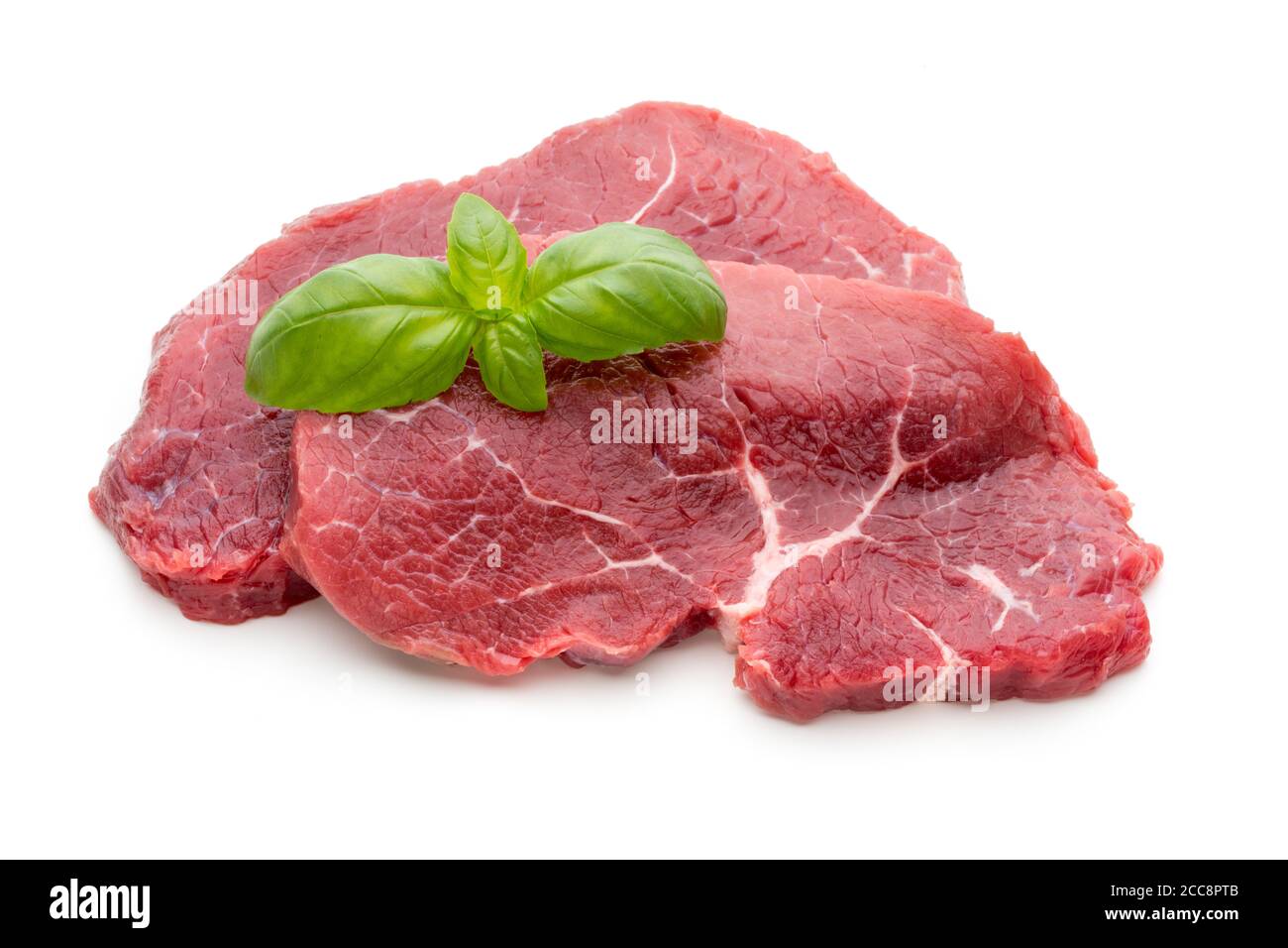 Fresh raw bio beef steak isolated on white background Stock Photo - Alamy