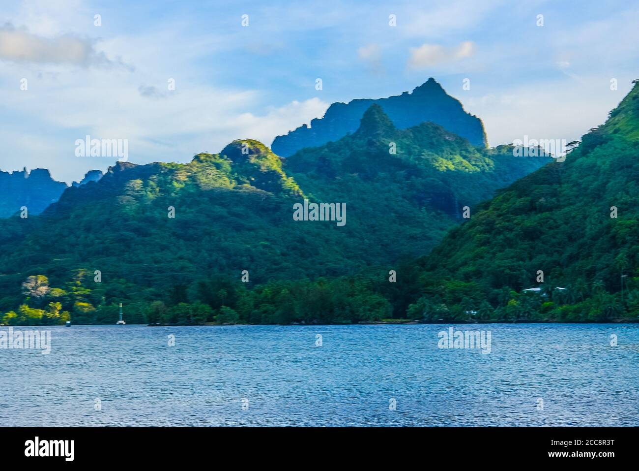 Moorea, French Polynesia: 09/03/2018: Beautiful landscape of the green ...