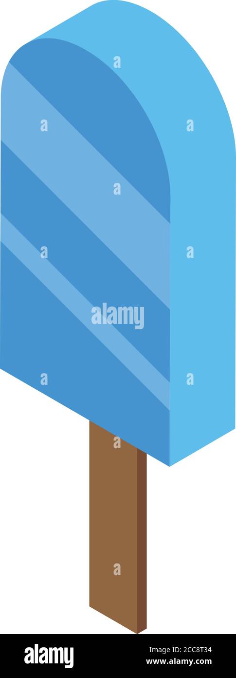 Gluttony ice cream icon, isometric style Stock Vector