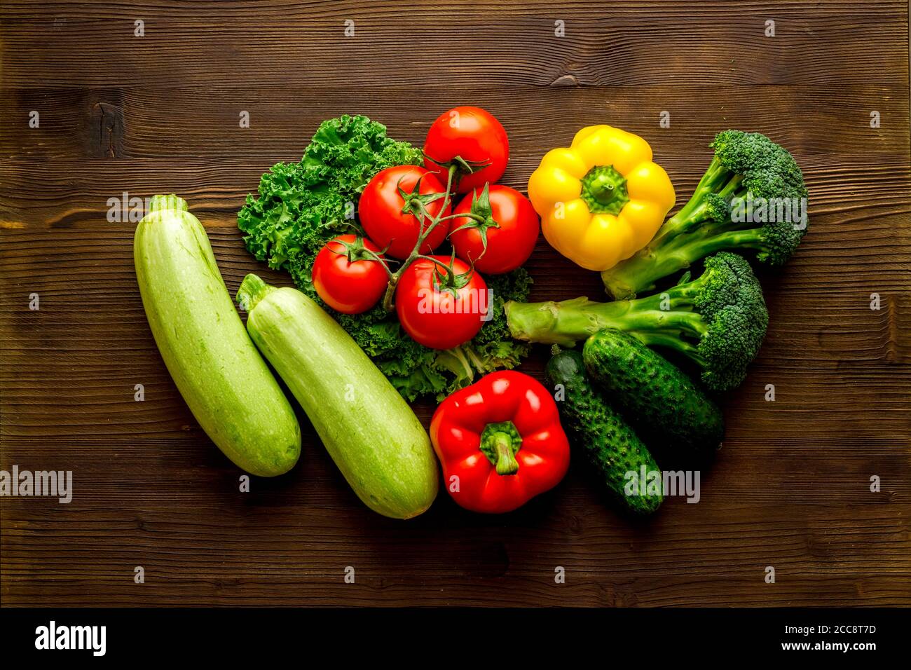 Fresh colorful organic vegetables - farming and healthy food, top view ...