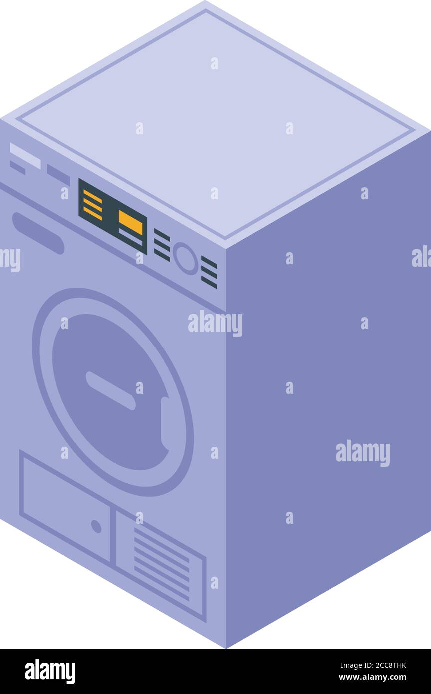 Automatic tumble dryer icon, isometric style Stock Vector