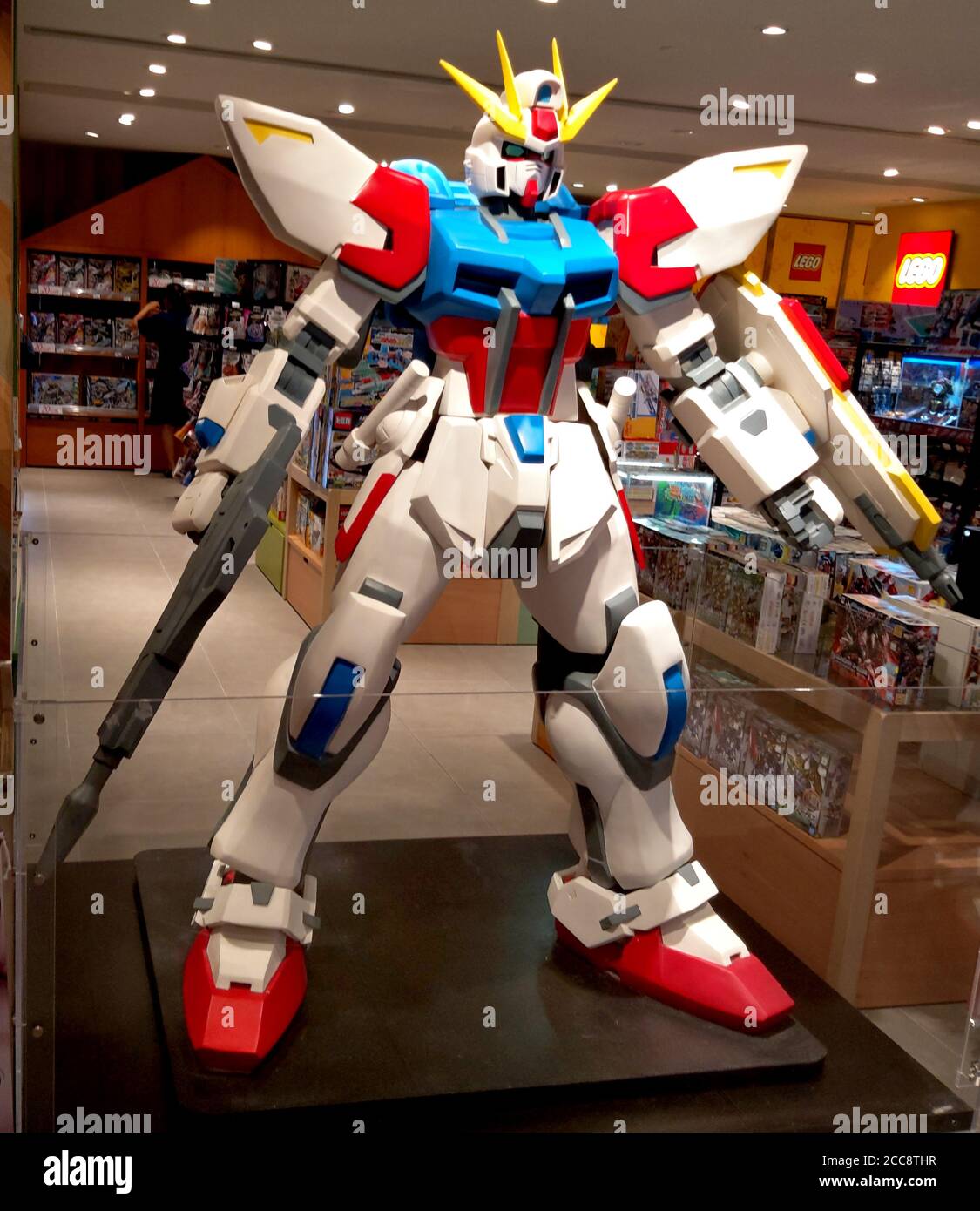 Model of Strke Gundam GAT-X105B  in a toy shop Stock Photo