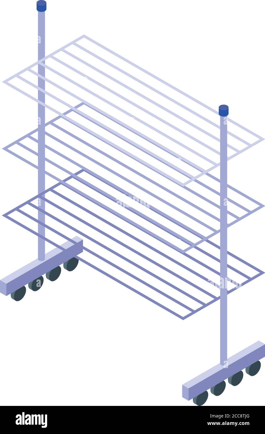 Clothes dryer rack icon, isometric style Stock Vector