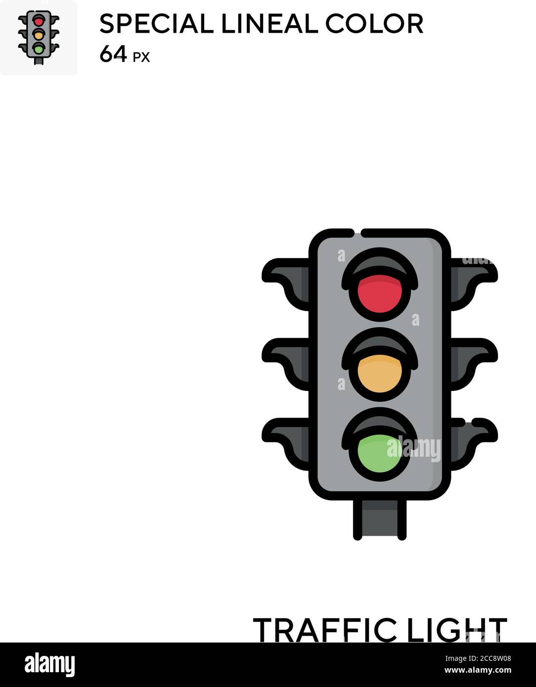 Traffic light Special lineal color vector icon. Illustration symbol ...