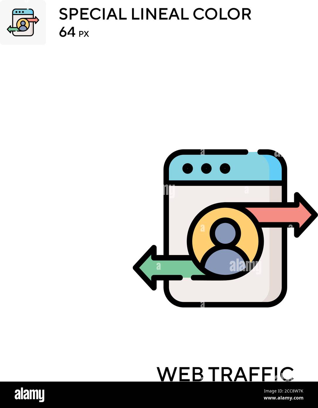 Web traffic Special lineal color vector icon. Illustration symbol design template for web mobile UI element. Stock Vector