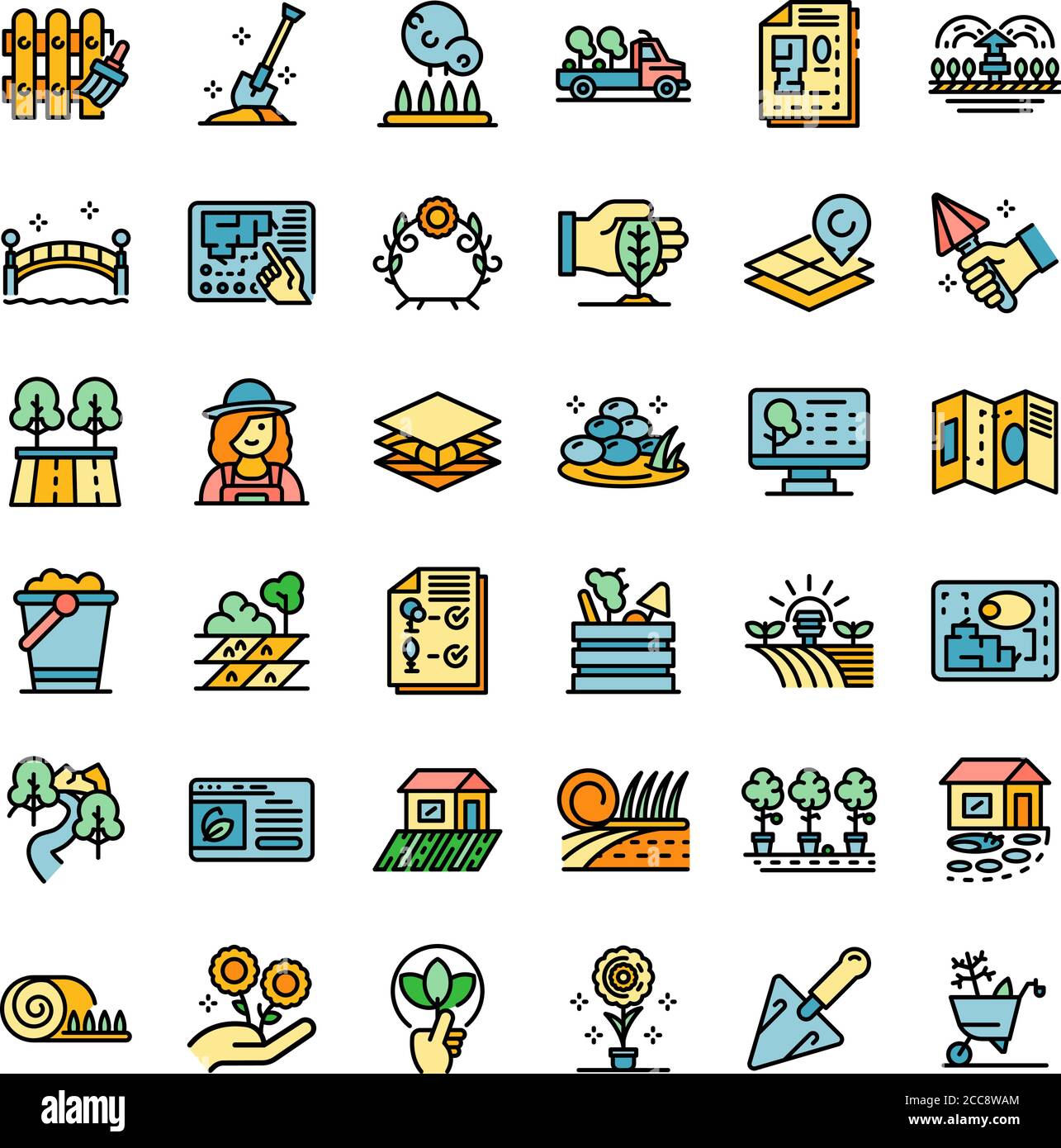 Landscape designer icons set vector flat Stock Vector Image & Art - Alamy