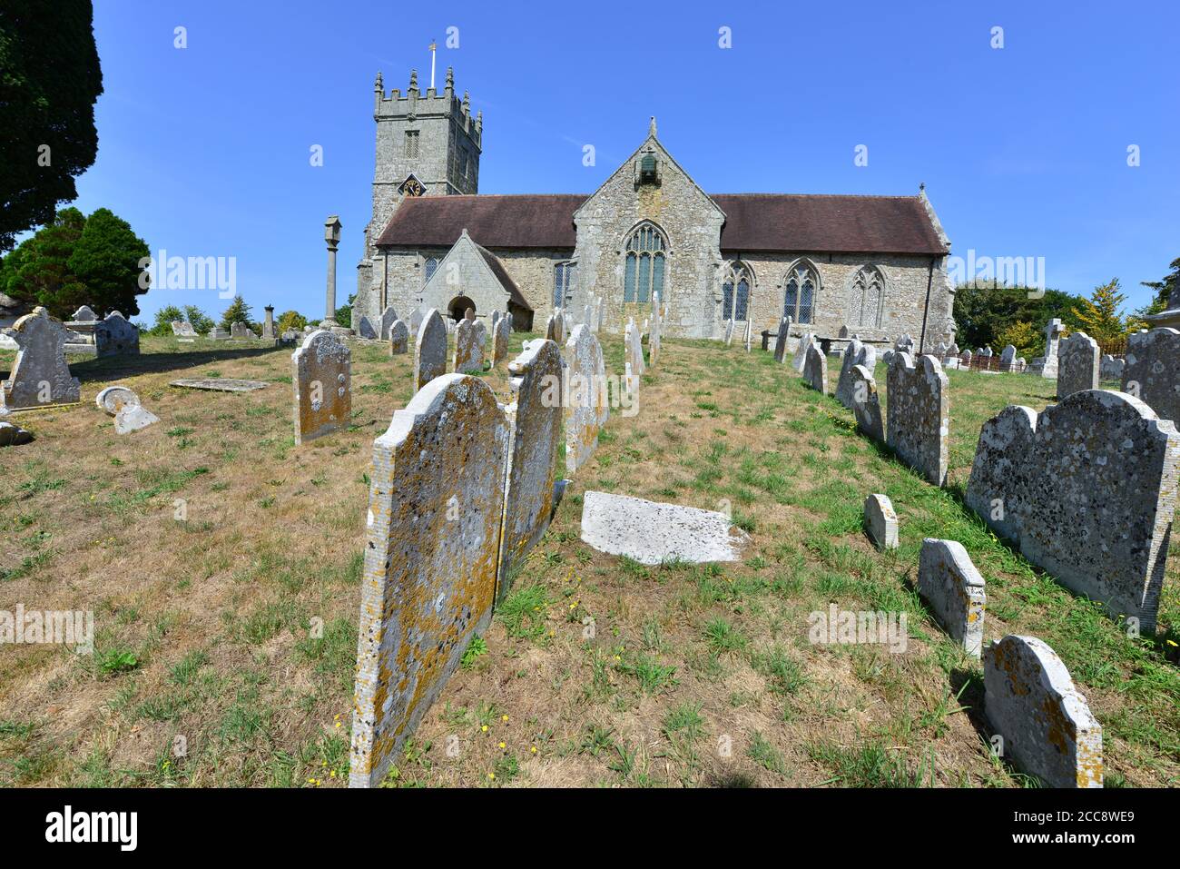 Ancient English church from the Middle ages on the Isle of Wight Stock ...