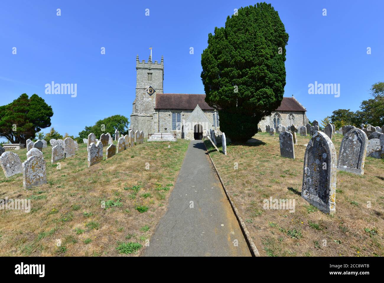 Ancient English church from the Middle ages on the Isle of Wight Stock ...