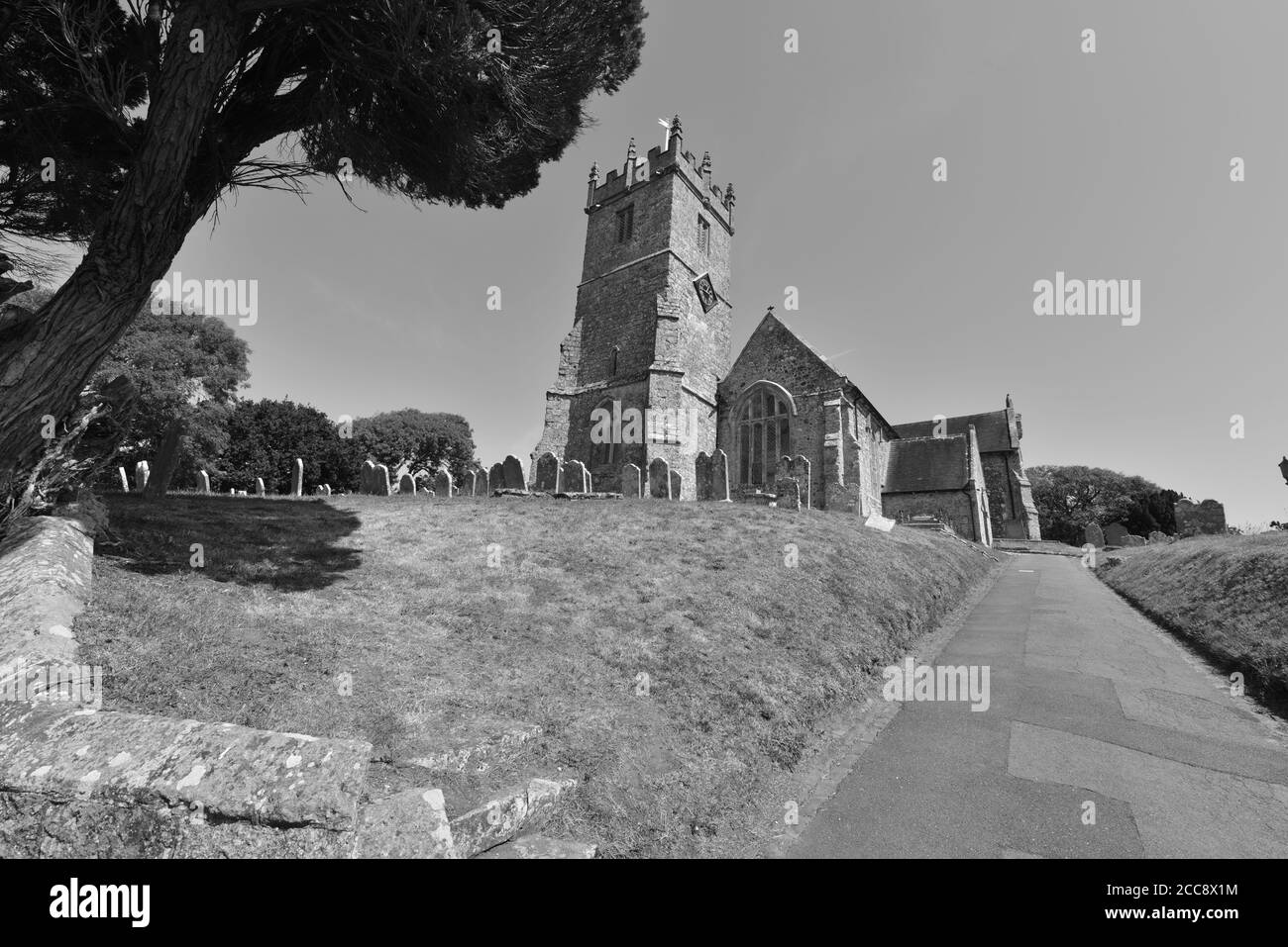 Ancient English church from the Middle ages on the Isle of Wight Stock ...