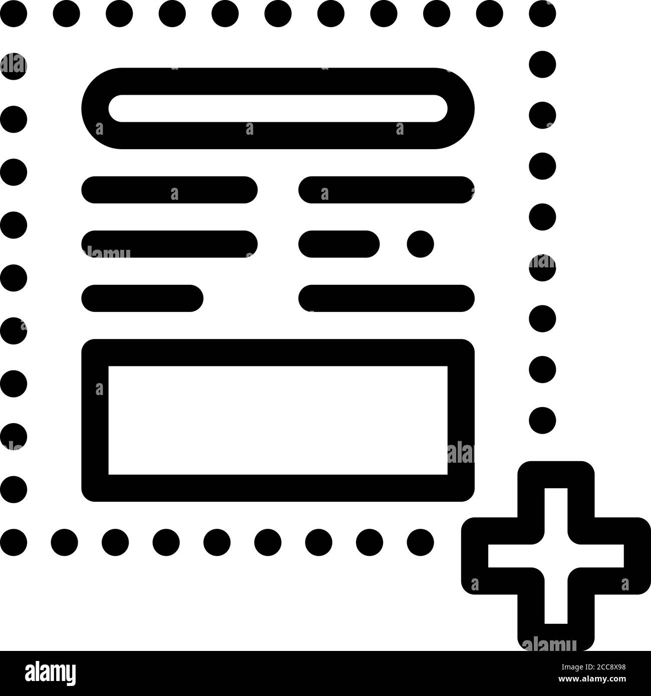 add new article on web site icon vector outline illustration Stock Vector