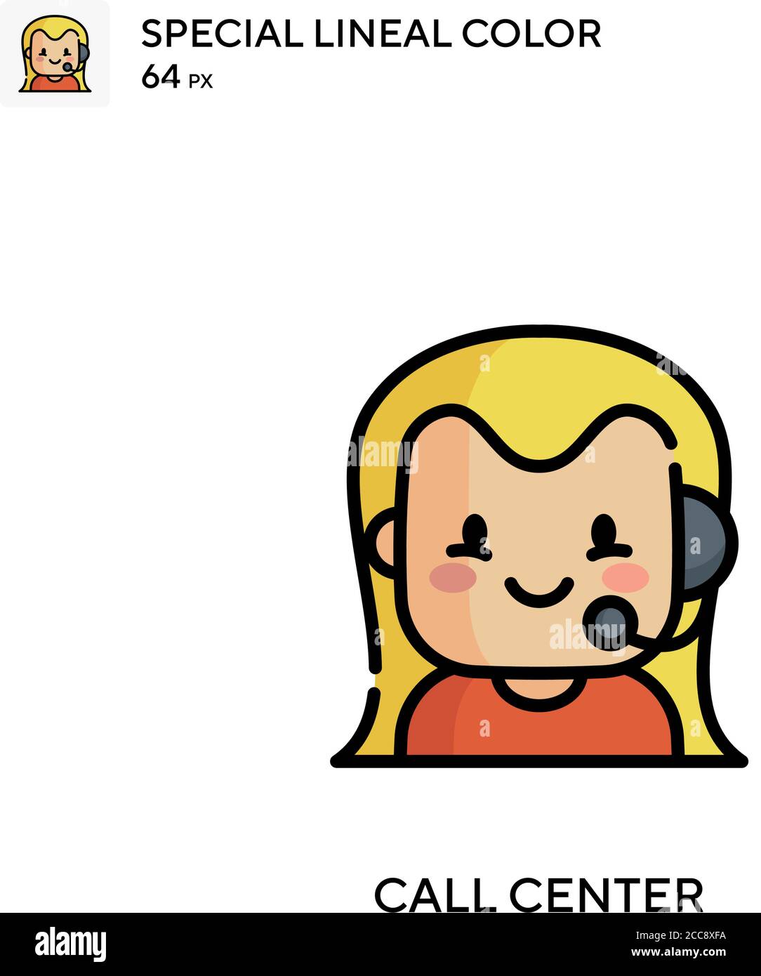 Call center Special lineal color vector icon. Illustration symbol ...