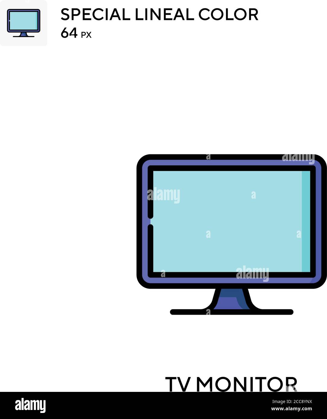 Tv monitor Special lineal color vector icon. Illustration symbol design ...