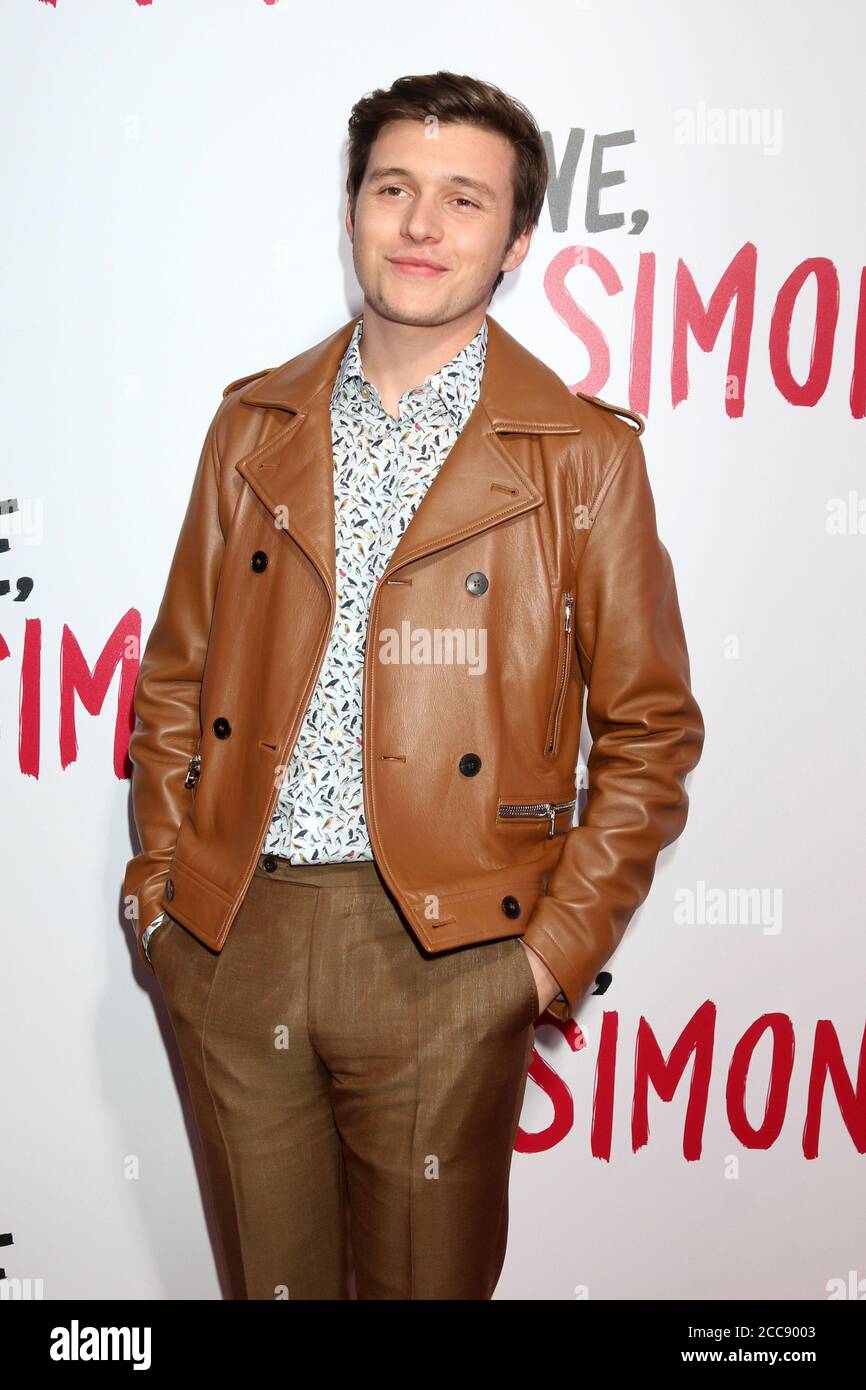 LOS ANGELES - MAR 13:  Nick Robinson at the Love, Simon Special Screening at Westfield Century City Mall Atrium on March 13, 2018 in Century City, CA Stock Photo