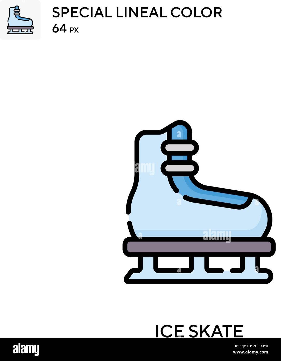 Ice skate Special lineal color vector icon. Illustration symbol design ...