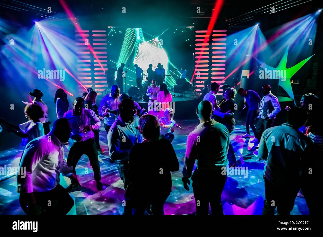 Johannesburg, South Africa April 13, 2016 Group of people dancing on