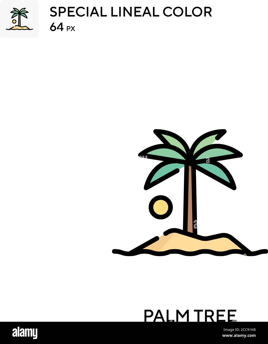 Palm tree Special lineal color vector icon. Illustration symbol design ...