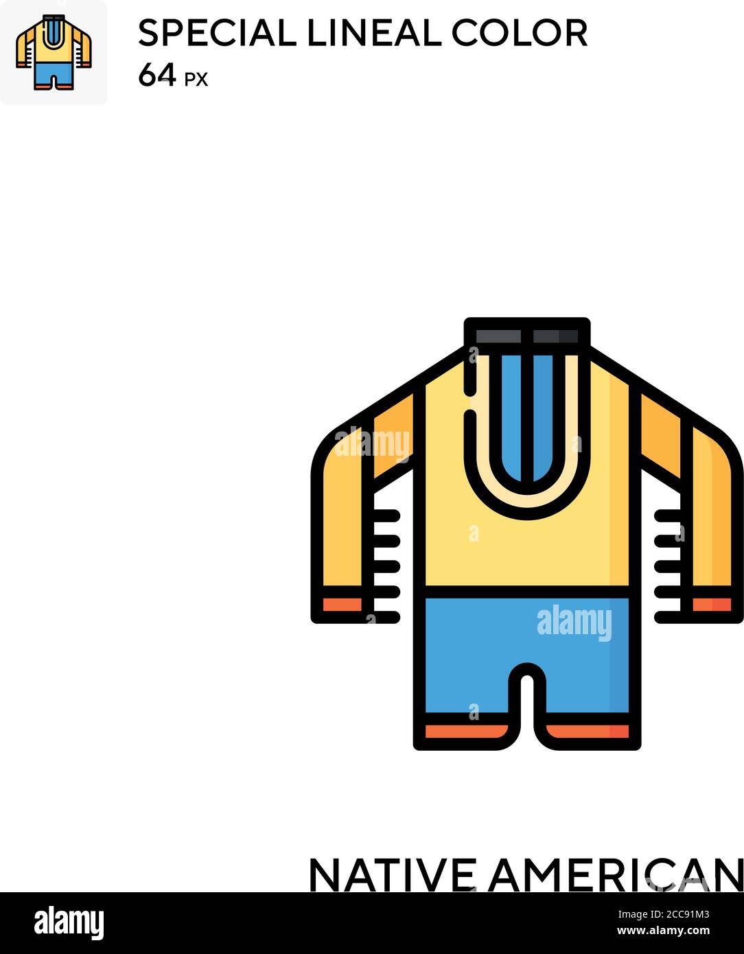 Native american Special lineal color vector icon. Illustration symbol ...