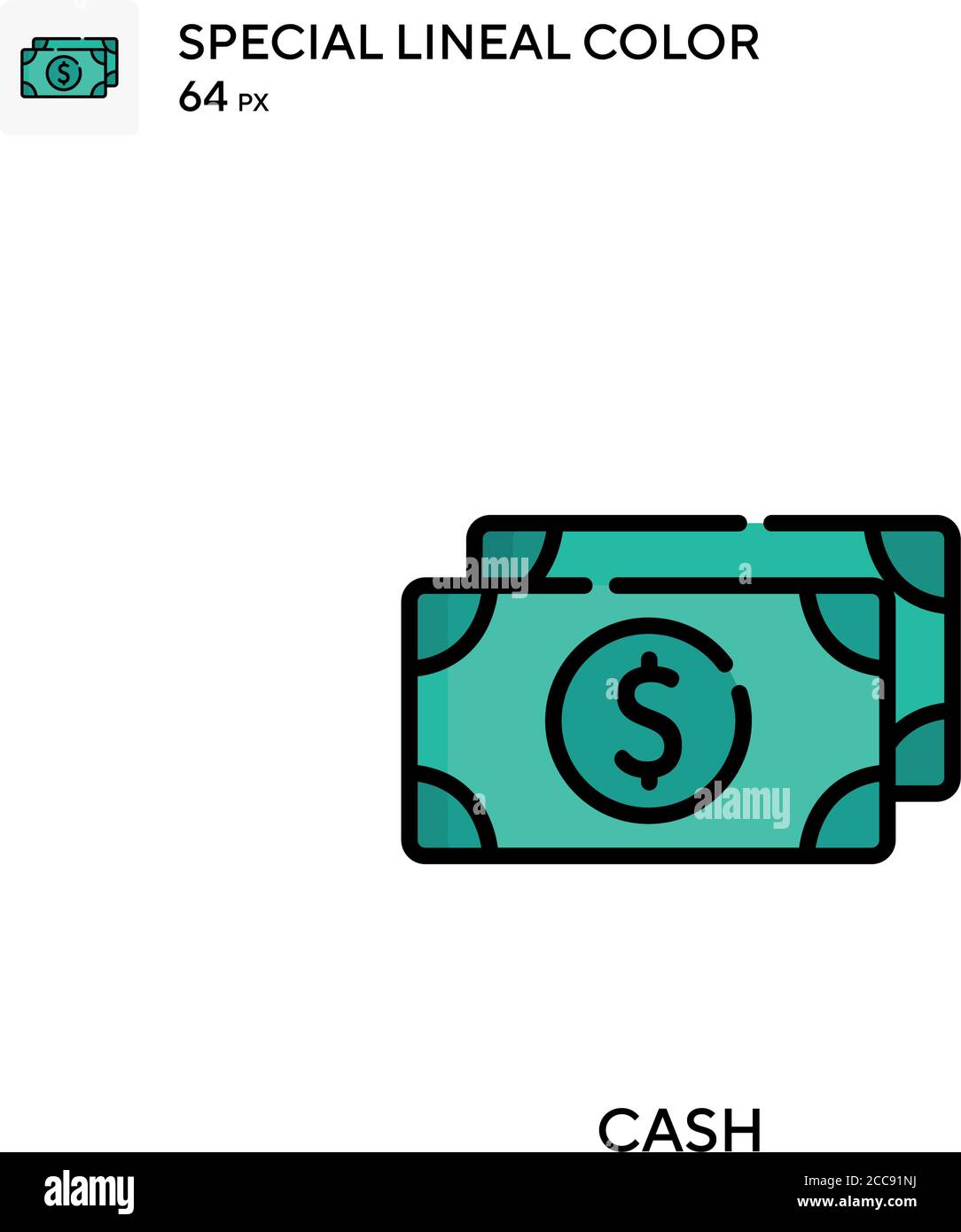 Cash Special lineal color vector icon. Illustration symbol design ...