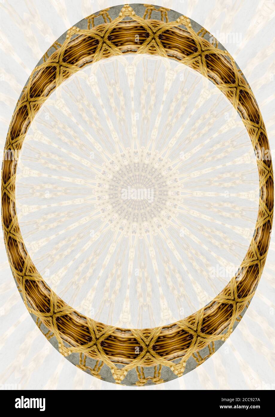 Basket Weave portrait border design with central copy space for added