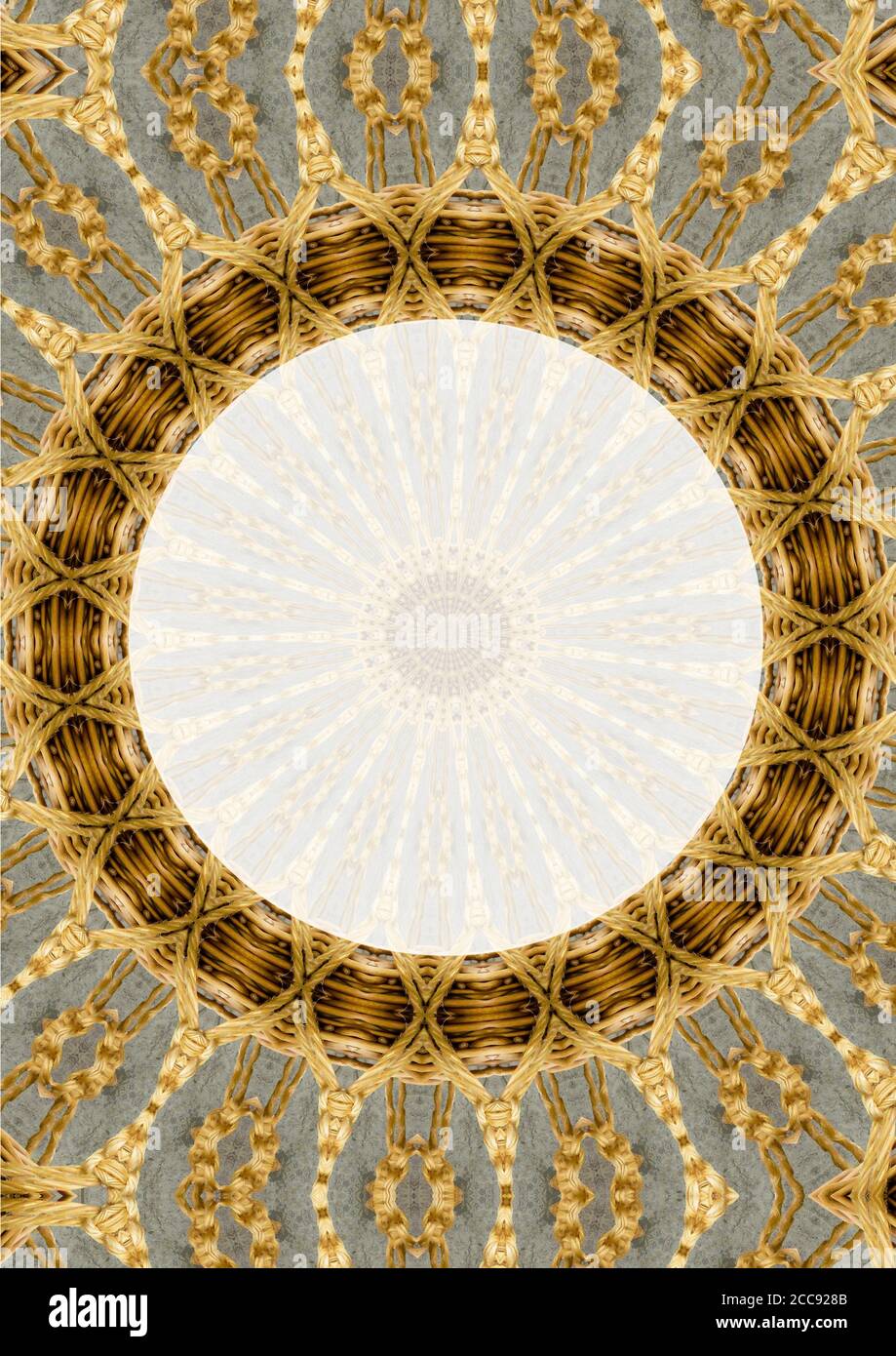 Basket Weave portrait border design with central copy space for added