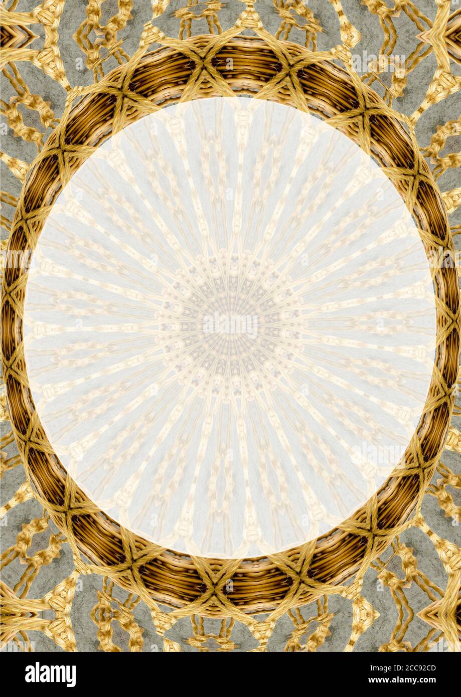 Basket Weave portrait border design with central copy space for added