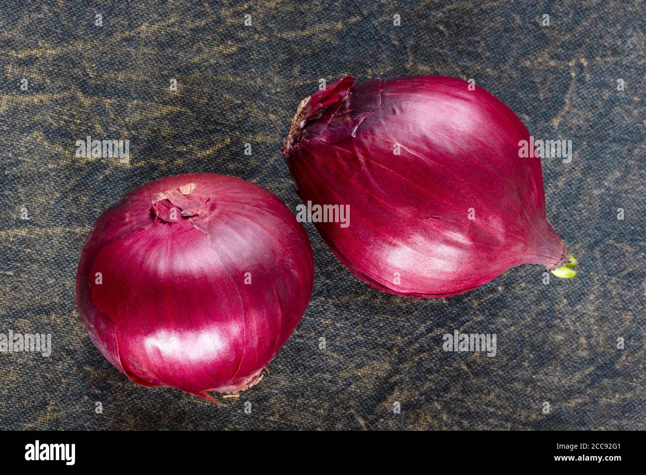 Two whole red onion bulbs Stock Photo Alamy
