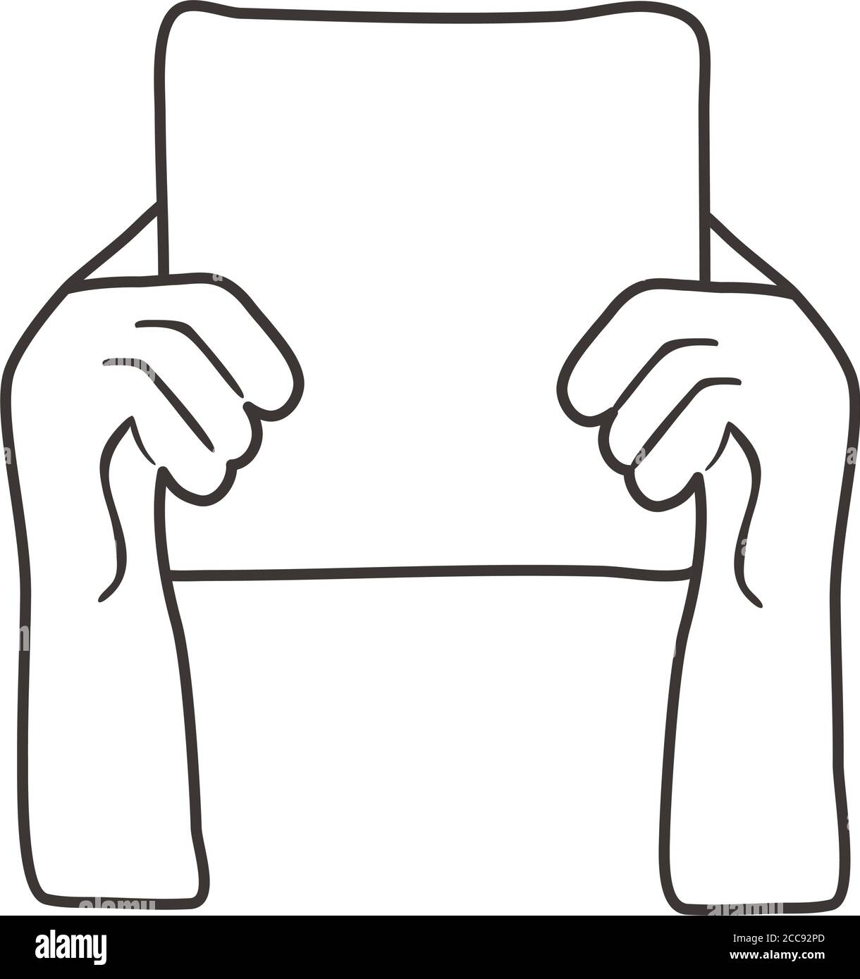 afro hands human protesting with banner line style icon vector ...