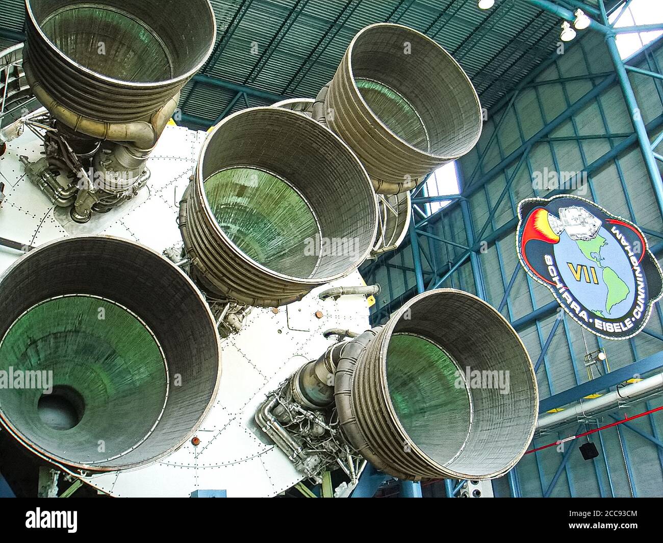 Saturn V Rocket Engines displayed in Apollo Saturn V Center, Kennedy
